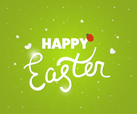 Happy Easter. Happy Easter logo template. Easter Sunday. Easter Day. Hand Lettering. Happy Easter isolated. Easter Art. Happy Easter illustration for greeting card, ad, poster, blog, articleのイラスト素材