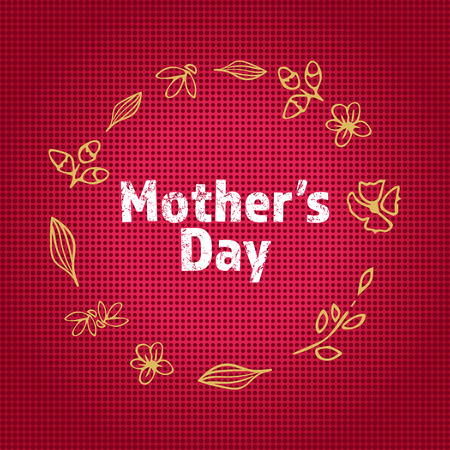 Happy Mother's Day Greeting Card. Mothers day card with heart background.のイラスト素材