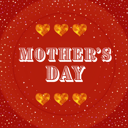 Happy Mother's Day Greeting Card. Mothers day card with heart background.のイラスト素材