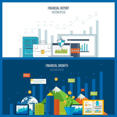 Concepts for business analysis and planning, teamwork, financial report and strategy. Business diagram graph chart. Investment growth.のイラスト素材
