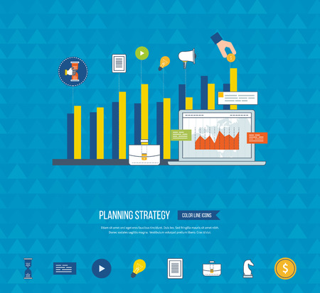 Planning strategy and marketing strategy concept. Investment growth. Planning meeting and project management conceptのイラスト素材