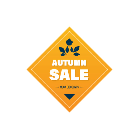 Autumn Super Sale banner with autumn leaves. Special offer. Business card, banner, calling card, flyer, poster. Illustration on the background of colorful leaves. Vector illustrationのイラスト素材