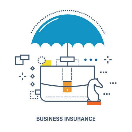 Concept of business insurance. Deposit protection. Flat Vector illustration. Can be used for banner, business data, web design, brochure templateのイラスト素材
