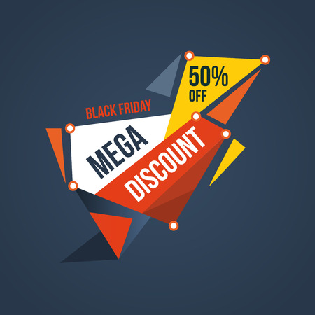 Black Friday discounts and special offers on shopping. Vector abstract illustration. You can use in brochures, banners, graphics, and commercial materials.のイラスト素材
