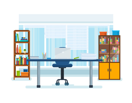 The interior of the office room, with a workplace.のイラスト素材