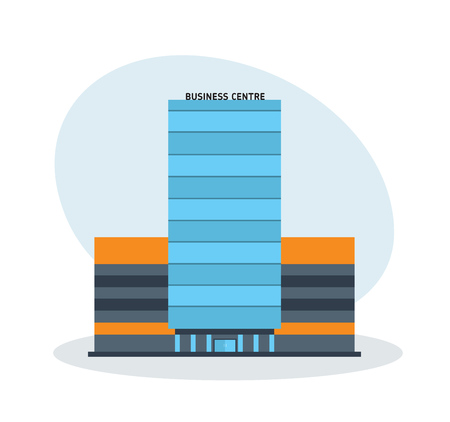 Modern multi-storey business center building, office building.のイラスト素材