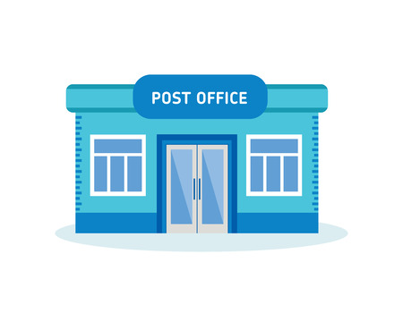 Modern post office building, outdoor interior of house.のイラスト素材