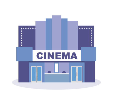 Modern building cinema theater, architectural structure.のイラスト素材