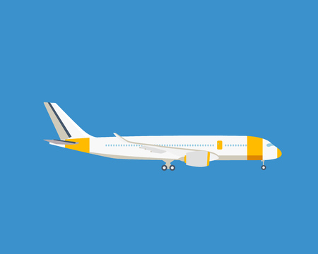Modern passenger plane, on a light background.のイラスト素材