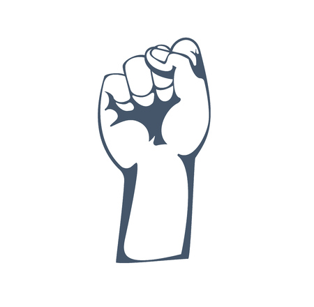 Concept of resistance, strength, freedom, majority, leadership, protest, defending rights.のイラスト素材