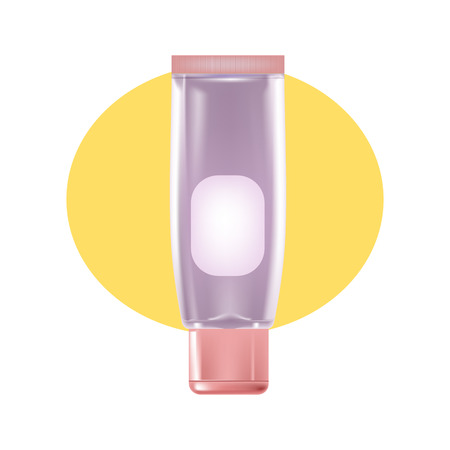 Beautiful tube of suntan cream, skin care, beauty and health.のイラスト素材