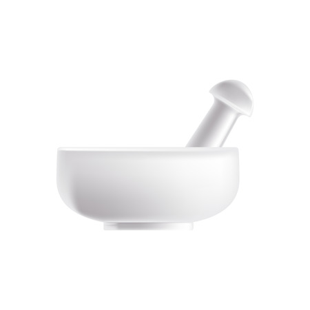 Porcelain mortar with cup, for preparation of ingredients for cosmetics.のイラスト素材