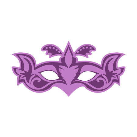 Mask in form of silhouette of face, with ornaments.のイラスト素材