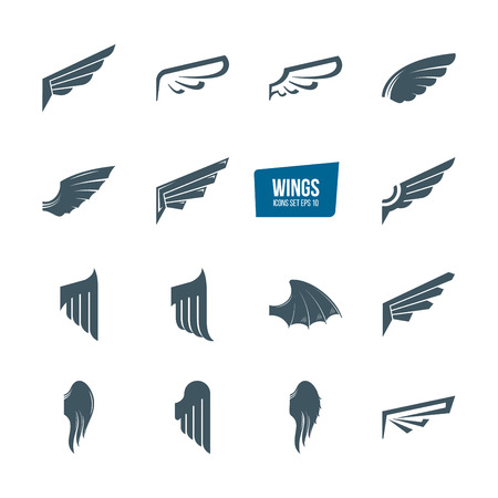 Set of different wings.のイラスト素材