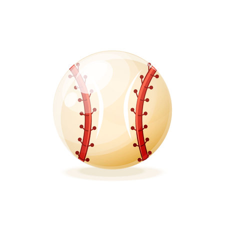 Ball for a modern baseball game. A popular team game on the sports field. Competitions, hobbies, hobbies. Vector illustration isolated.のイラスト素材