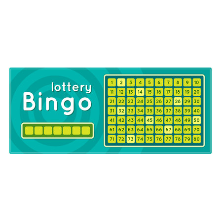 Lottery ticket for drawing money, prizes, bingo game with numbers.のイラスト素材