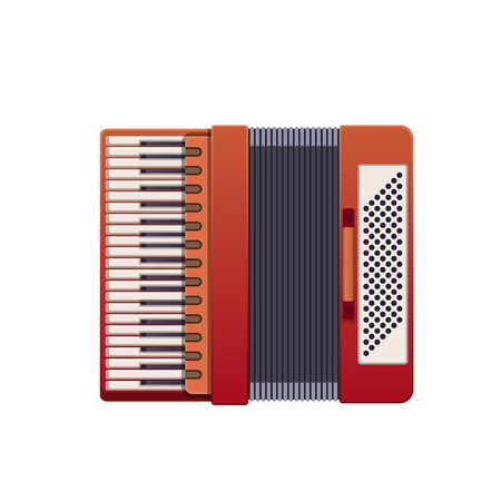 Modern musical instrument accordion, accordion. Classic accordion, harmonious sound.のイラスト素材