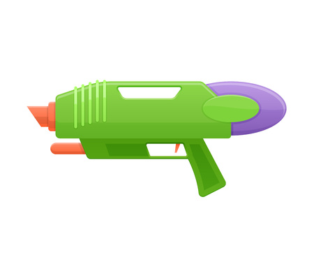 Colorful children s toy water pistol. Pistol shooting water, gun, spray.のイラスト素材