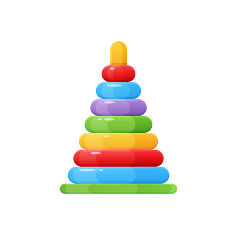 Children s toys, and accessories. Baby pyramid , colorful, funny toy.のイラスト素材