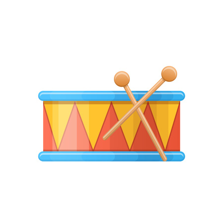 Children s drums, musical instrument. Children percussion musical instrument for holidays.のイラスト素材