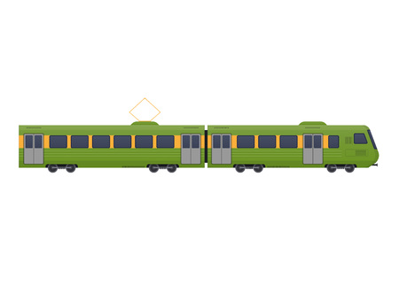 Modern train on railway. Railway type of transport, locomotive.のイラスト素材