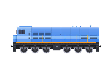 Modern train on railway. Railway type of transport, locomotive.のイラスト素材