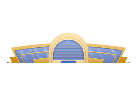 Railway station, for trains, locomotives, paraboys, waiting platform for passengers.のイラスト素材