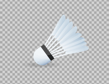 Realistic shuttlecock for big tennis, badminton, close-up. Sports equipment, competitions.の写真素材