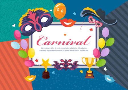 Carnival picture frame card designのイラスト素材