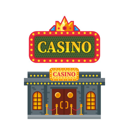 Modern architectural casino building iconのイラスト素材