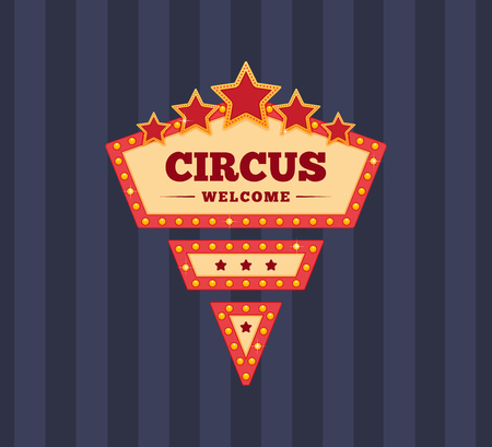 Circus welcome. Invitation to activity, event, loud show, presentation.のイラスト素材