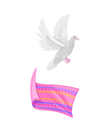 Beautiful light dove, symbol of freedom, spirit of life, soul.のイラスト素材