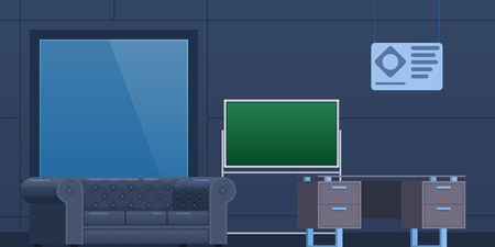 Interior of office room, work cabinet with furniture, equipment.のイラスト素材