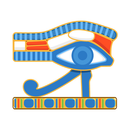 Ancient Egyptian symbol of protection, left falcon eye of Horus.の写真素材