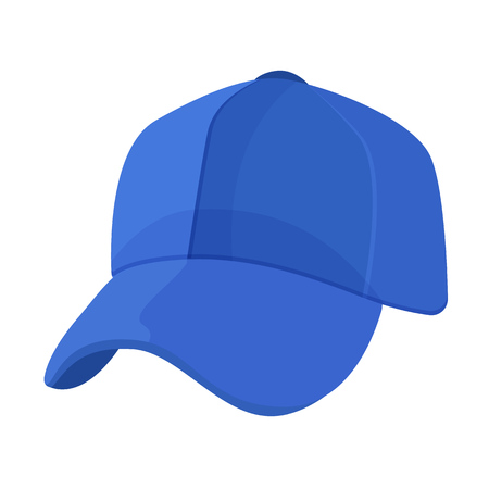 Sports playing and training cap hat for cricket, classes in the gym during training. Sports cap for walking, daily use, game in cricket, baseball, quick team game. Vector illustration isolated.のイラスト素材