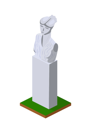 Stone pedestal, bust of people, monumental monument, eternal on pedestal.のイラスト素材