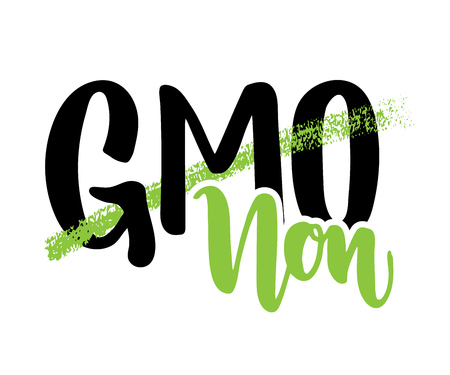 Eco vegetarian healthy food stickers, icons of non gmo.のイラスト素材