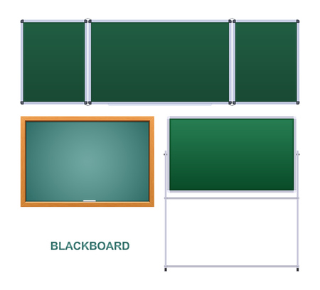 Green educational board, wooden frame, educational institution.のイラスト素材