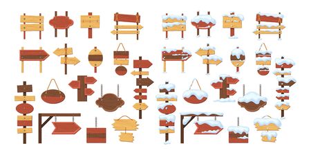 Wooden sign boards blank empty planks or signboardsのイラスト素材