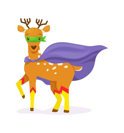 Superhero animal kids with a superhero cape and masksのイラスト素材