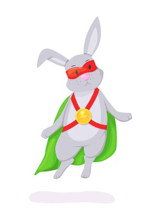 Superhero animal kids with a superhero cape and masksのイラスト素材