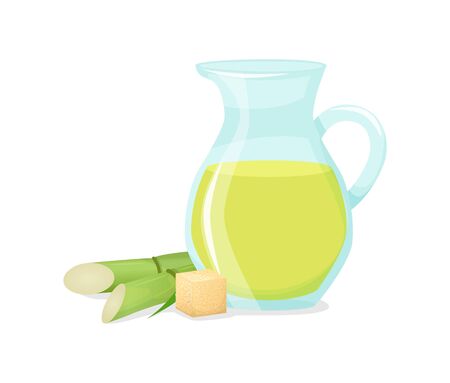 Fresh squeezed sugar cane in a jugのイラスト素材