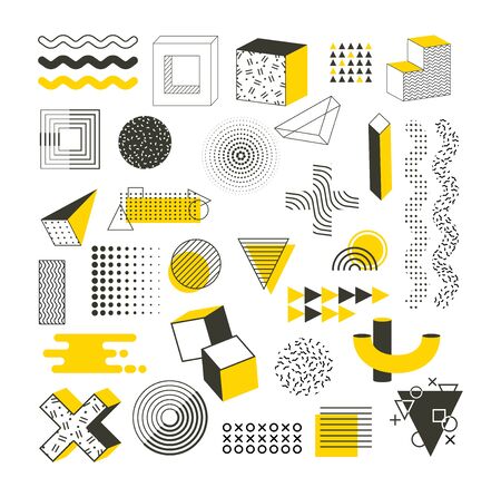 Memphis graphic retro funky graphic vector illustrationのイラスト素材