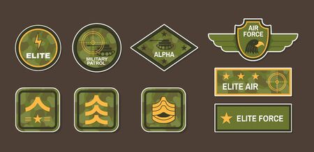 Military symbol and army badge set vectorのイラスト素材