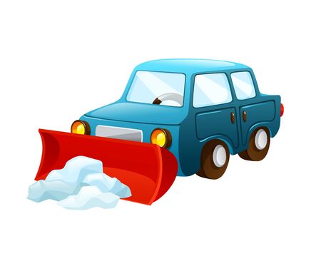 Car with nozzle for snow removal vectorのイラスト素材