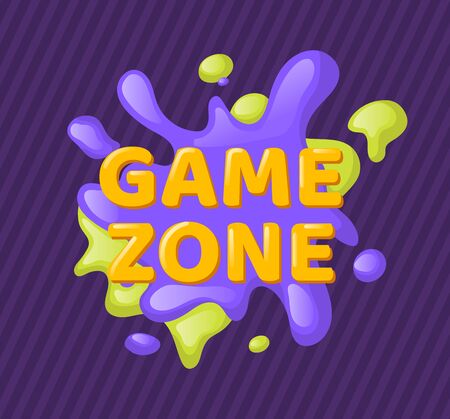 Kids zone entertainment childish banner label sticker badgeのイラスト素材