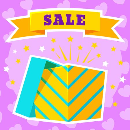 Colorful free - giveaway gift. Promotion and advertising to attract customers.のイラスト素材