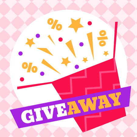 Colorful free - giveaway gift. Promotion and advertising to attract customers.のイラスト素材