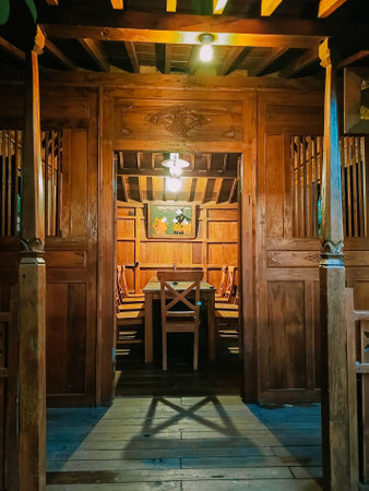 a house building made of wood in a restaurant that uses a traditional classic conceptの写真素材