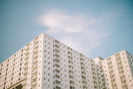 a luxury apartment in Bogor with a clear sky as a backgroundの写真素材